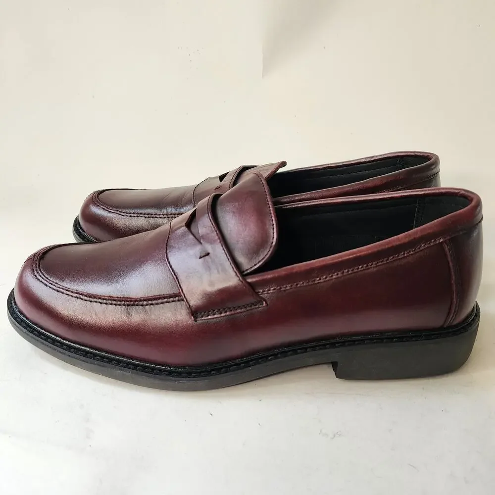 Drew Essex Penny‎ Loafers Men's 9 WIDE Brown Leather Orthopedic Slip-on Shoes